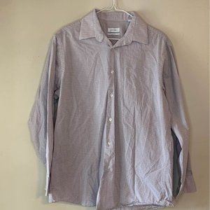 Calvin Klein Cream And Gray Striped Button Down